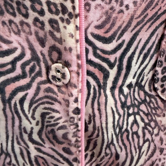 SKIMS Long Sleeve Button Up Pajama Set Bloom Animal Print NWT - Picture 10 of 11